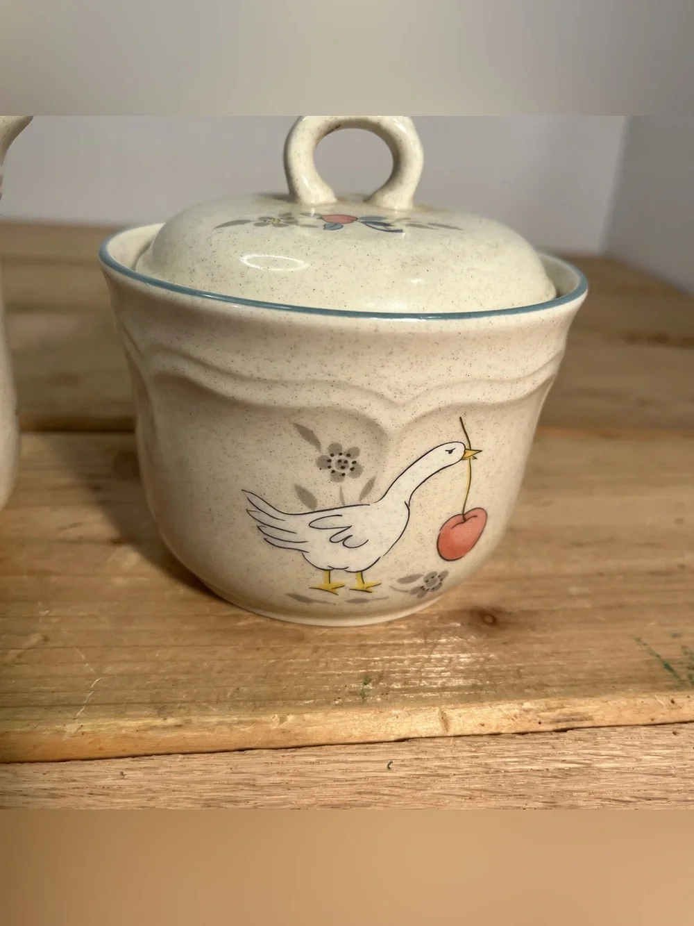 International Stoneware Marmalade Creamer Sugar Bowl Dish Japan Goose Cottagecor